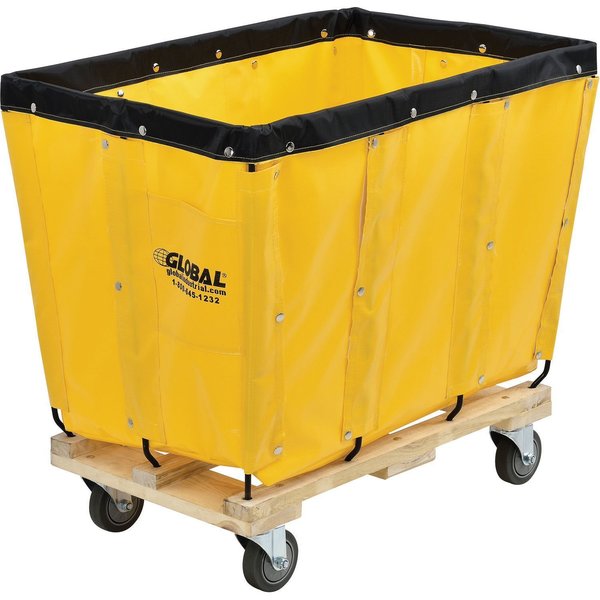 Global Industrial 8 Bushel, Yellow Vinyl Basket Bulk Truck, Unassembled, 34L x 22W x 30-1/2H 800354YL